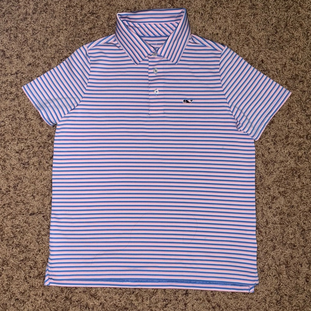 Vineyard Vines Striped Kids Performance Polo size S(8-10)